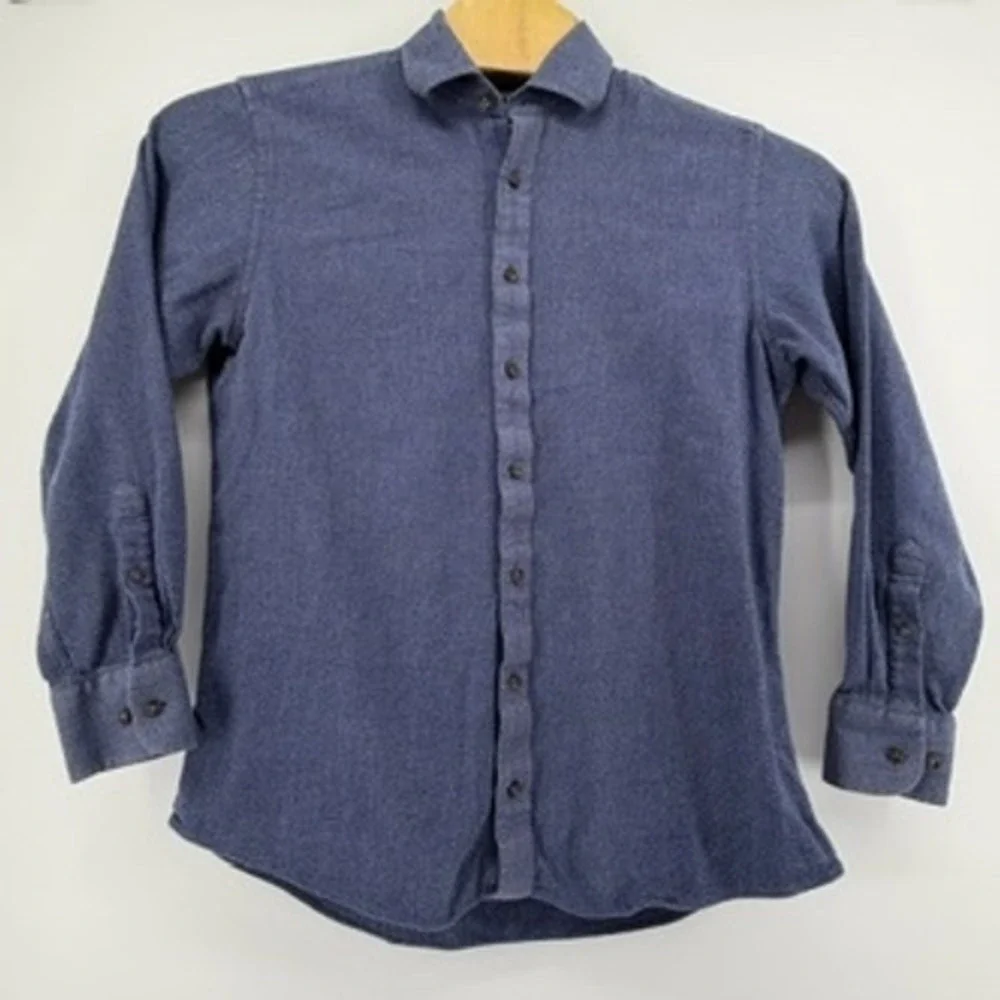 Charles Tyrwhitt Mens Blue Chambray Button Down Shirt Classic Fit Size M